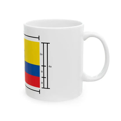 Construction sheet of the Ecuador flag es (Ecuador) White Coffee Mug - Go Mug Yourself