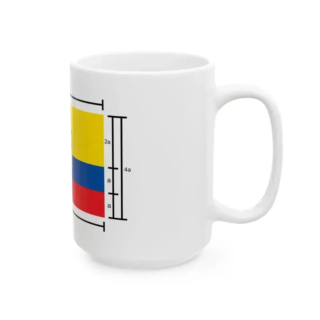 Construction sheet of the Ecuador flag es (Ecuador) White Coffee Mug - Go Mug Yourself
