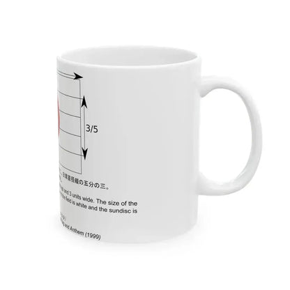 Construction sheet of the Japanese flag (Japan) White Coffee Mug - Go Mug Yourself