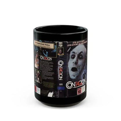 CONTAGION AMALGAMATED VIDEO (VHS COVER) - Black Coffee Mug 15oz - Go Mug Yourself