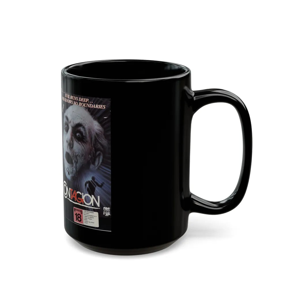 CONTAGION AMALGAMATED VIDEO (VHS COVER) - Black Coffee Mug-Go Mug Yourself