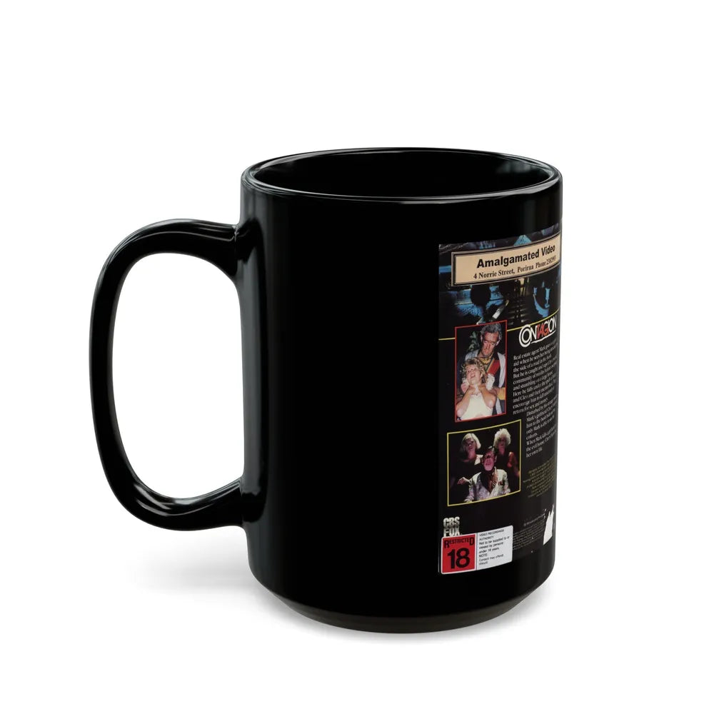 CONTAGION AMALGAMATED VIDEO (VHS COVER) - Black Coffee Mug-Go Mug Yourself