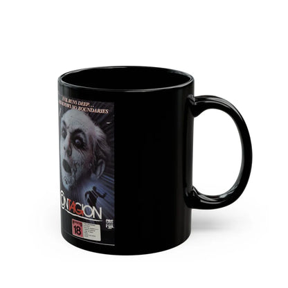 CONTAGION AMALGAMATED VIDEO (VHS COVER) - Black Coffee Mug-Go Mug Yourself