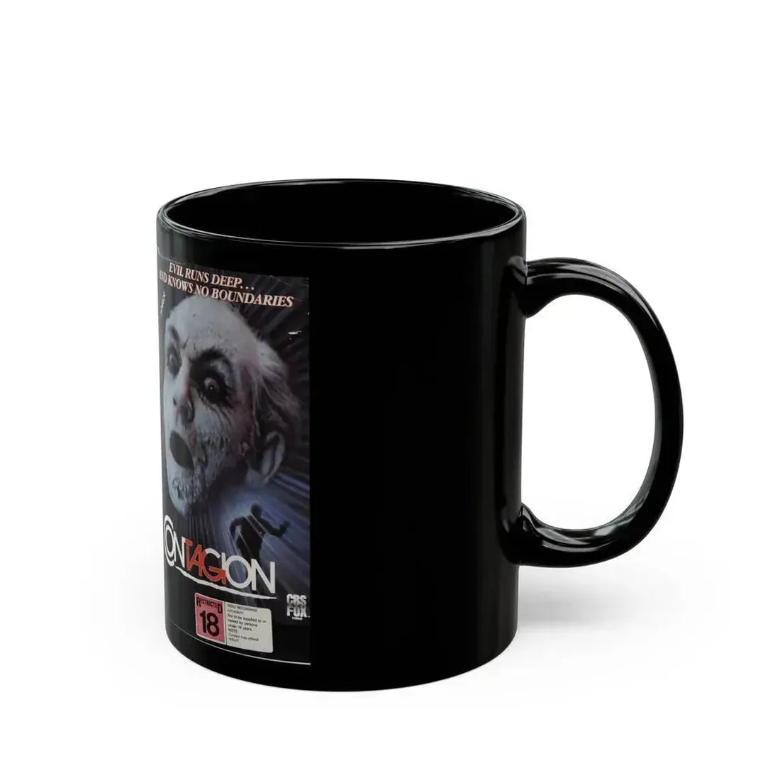 CONTAGION AMALGAMATED VIDEO (VHS COVER) - Black Coffee Mug - Go Mug Yourself