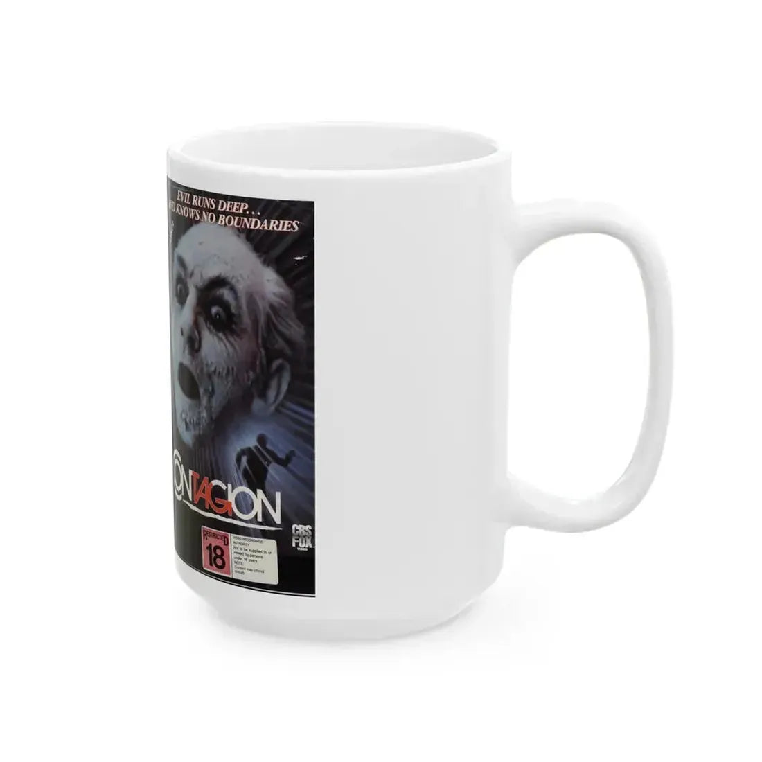 CONTAGION AMALGAMATED VIDEO (VHS COVER) - White Coffee Mug - Go Mug Yourself