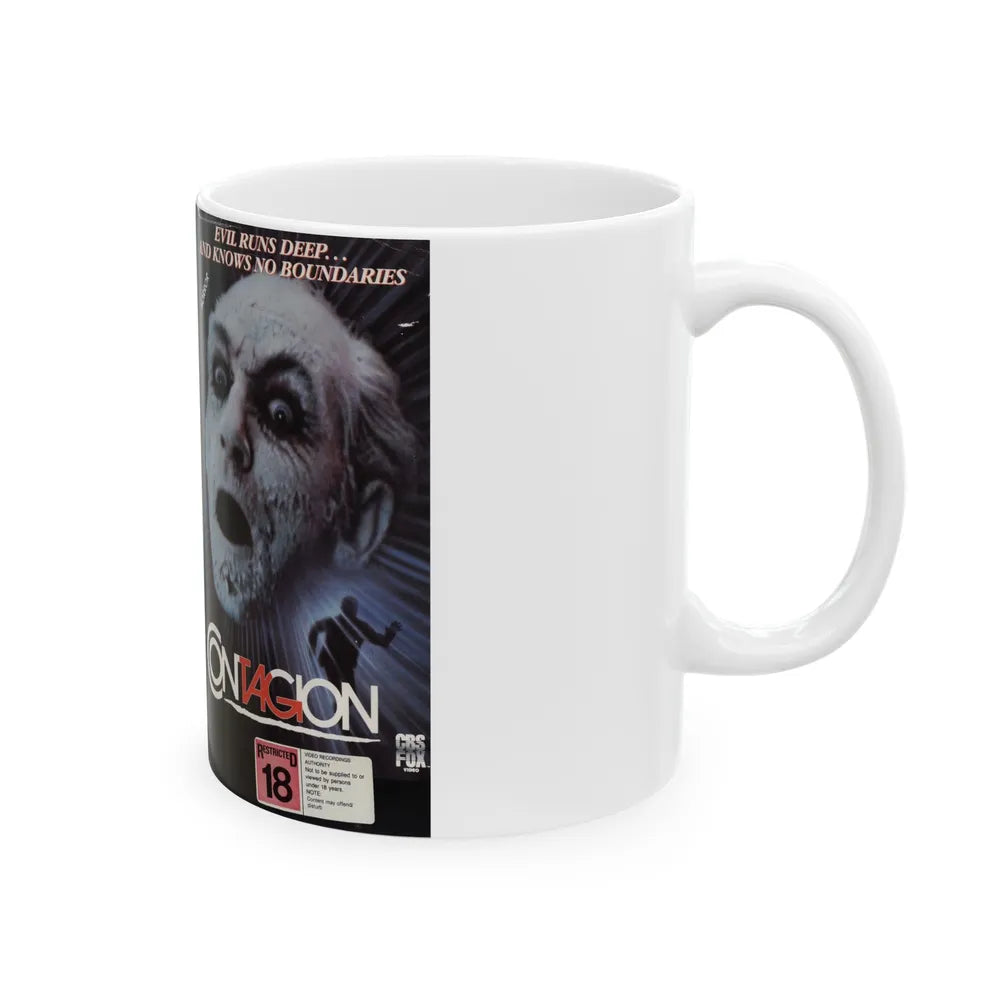 CONTAGION AMALGAMATED VIDEO (VHS COVER) - White Coffee Mug-Go Mug Yourself