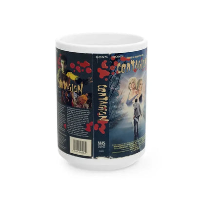 CONTAGION (VHS COVER) - White Coffee Mug 15oz - Go Mug Yourself