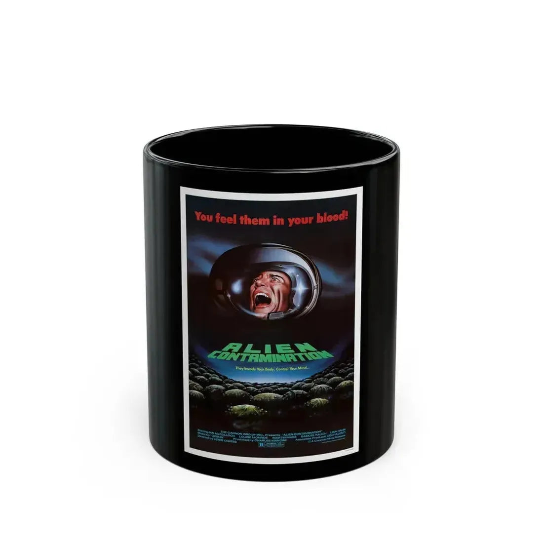 CONTAMINATION 1980 Movie Poster - Black Coffee Mug 11oz - Go Mug Yourself