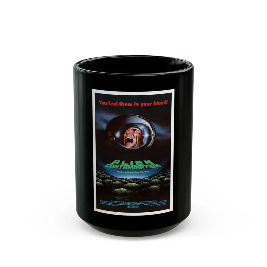 CONTAMINATION 1980 Movie Poster - Black Coffee Mug 15oz - Go Mug Yourself