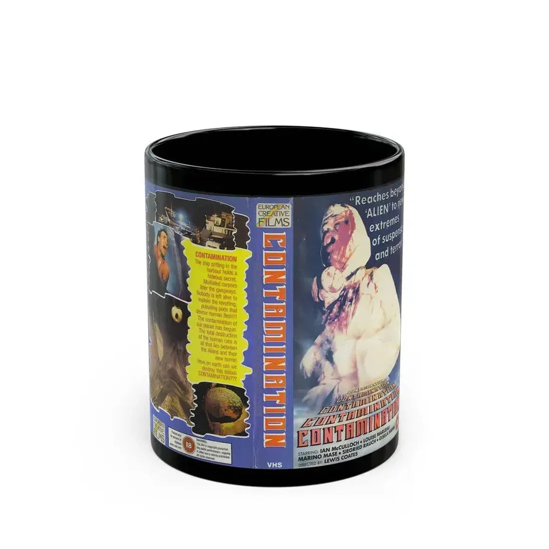 CONTAMINATION (VHS COVER) - Black Coffee Mug 11oz - Go Mug Yourself