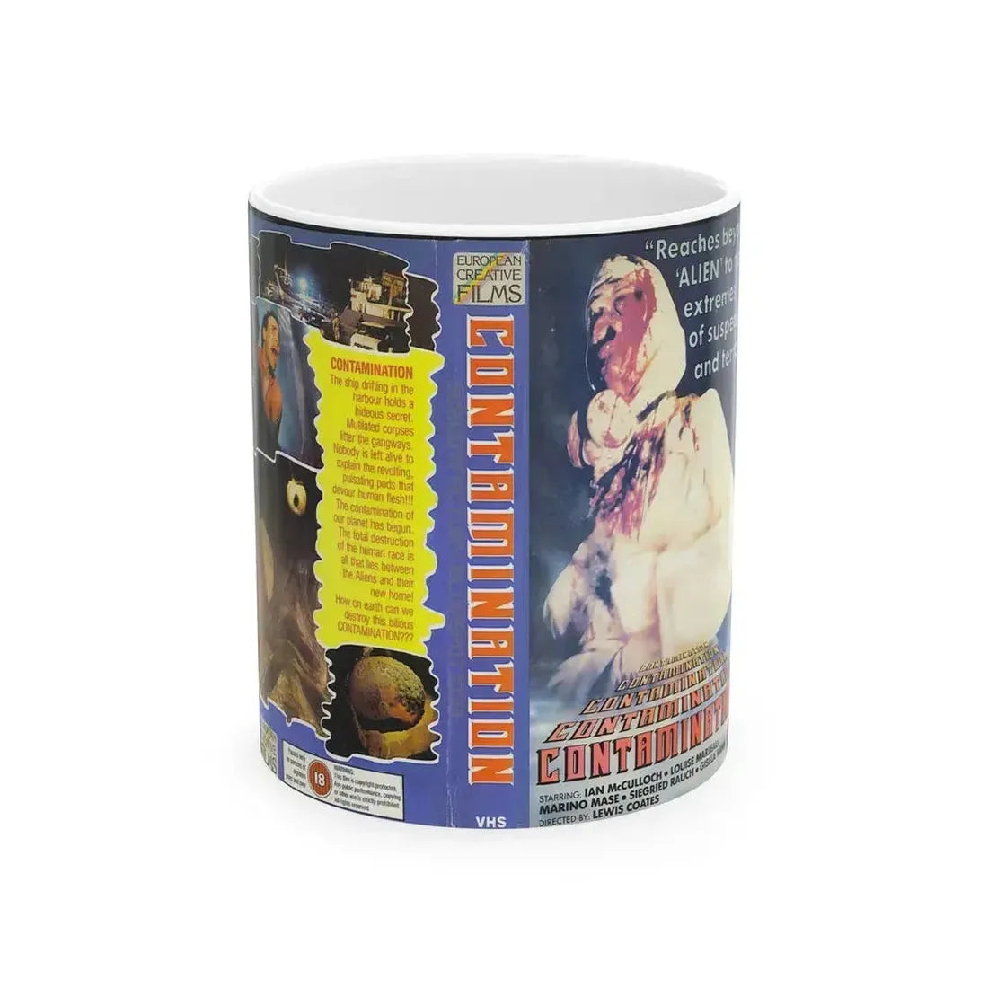 CONTAMINATION (VHS COVER) - White Coffee Mug 11oz - Go Mug Yourself