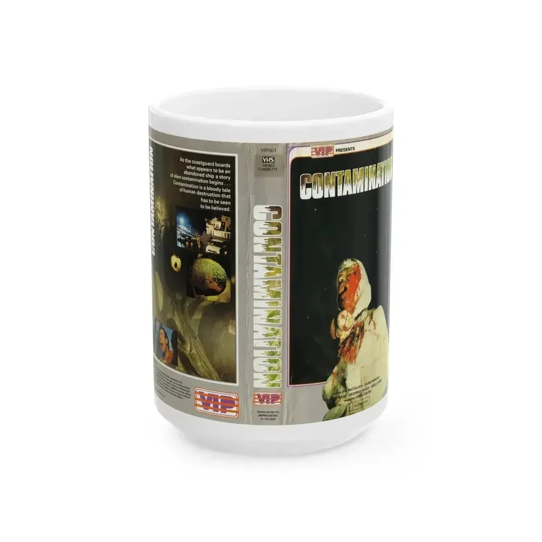 CONTAMINATION VIP (VHS COVER) - White Coffee Mug 15oz - Go Mug Yourself