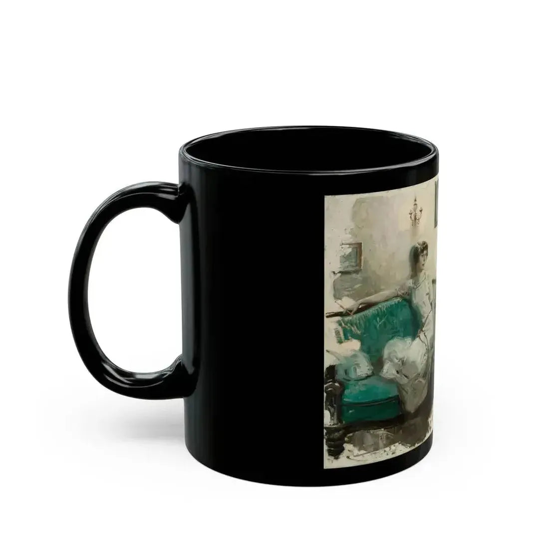 Contemplation, story illustration, 1925 - Black Coffee Mug - Go Mug Yourself