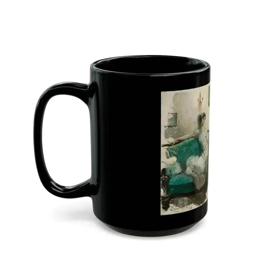 Contemplation, story illustration, 1925 - Black Coffee Mug - Go Mug Yourself