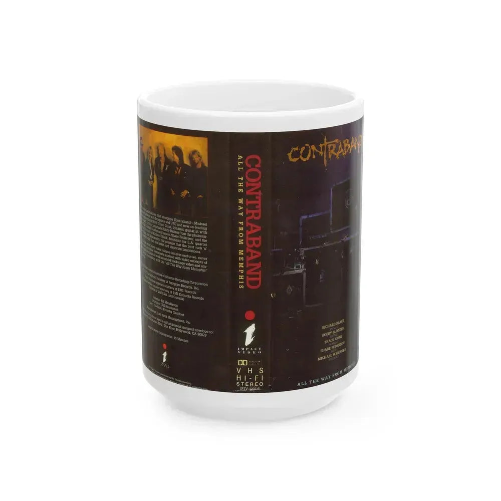 CONTRABAND ALL THE WAY FROM MEMPHIS (VHS COVER) - White Coffee Mug 15oz - Go Mug Yourself