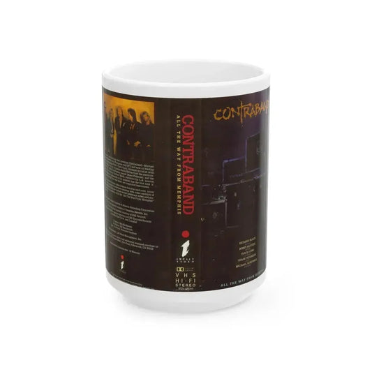 CONTRABAND ALL THE WAY FROM MEMPHIS (VHS COVER) - White Coffee Mug 15oz - Go Mug Yourself