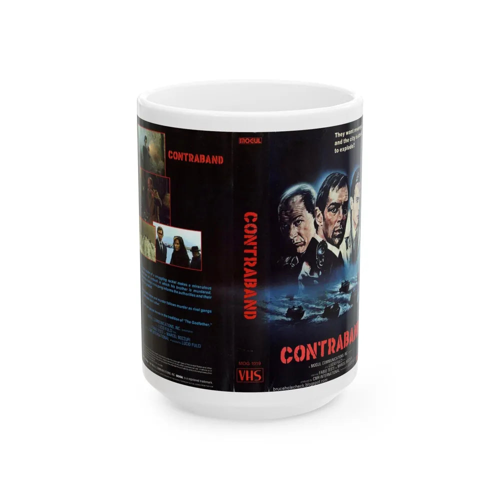 CONTRABAND (VHS COVER) - White Coffee Mug-15oz-Go Mug Yourself