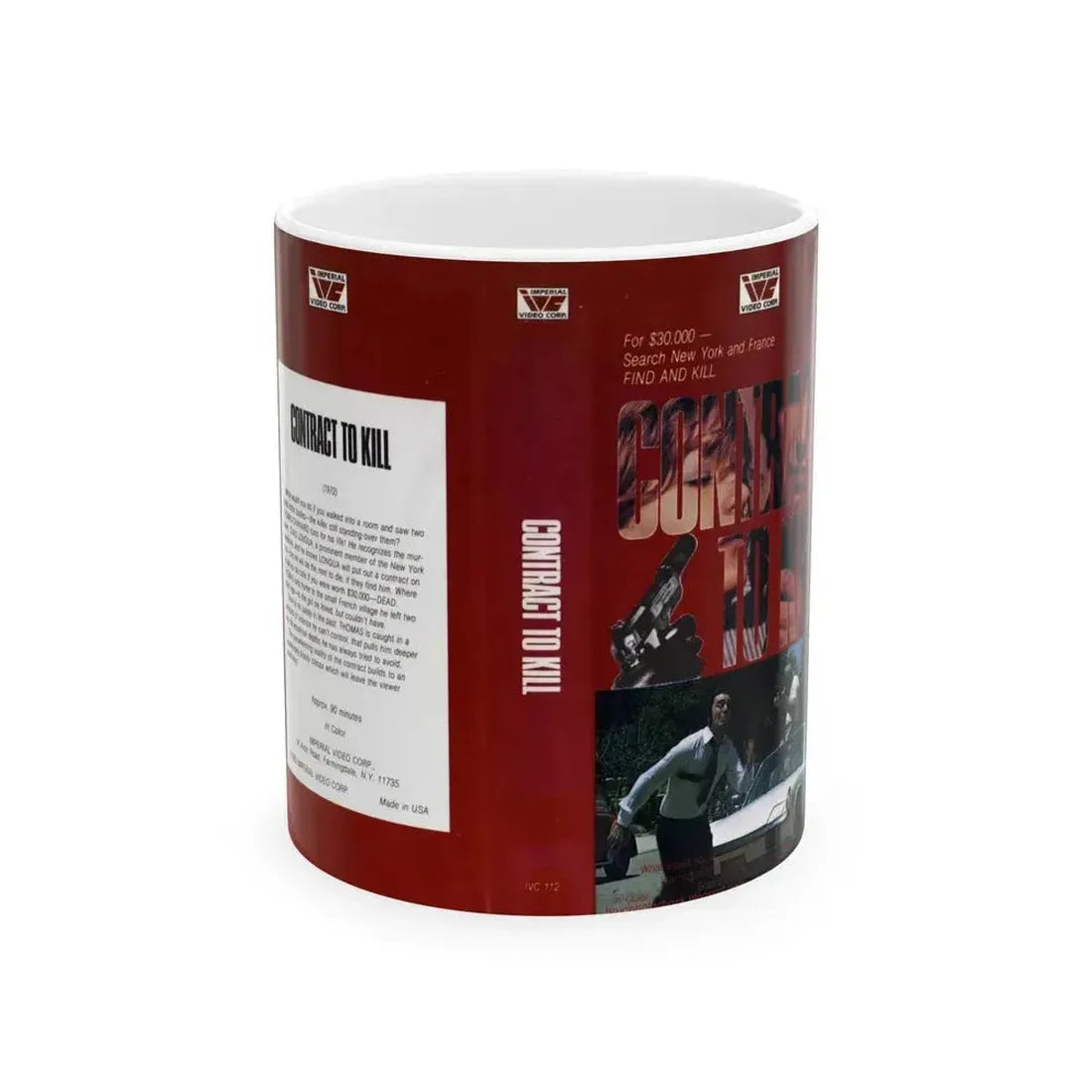 CONTRACT TO KILL (VHS COVER) - White Coffee Mug 11oz - Go Mug Yourself