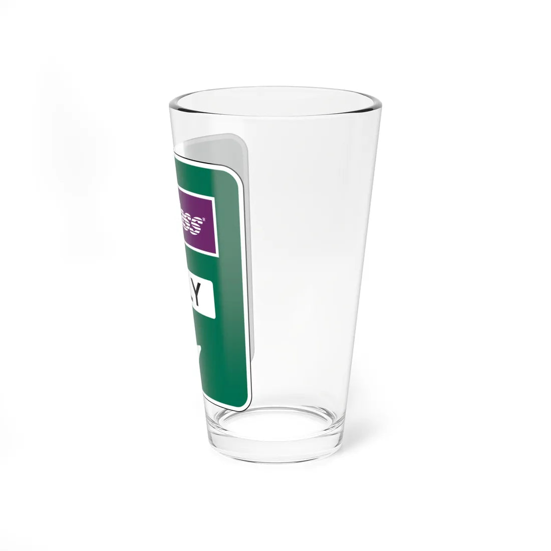 Conventional Toll Plaza Advance Sign 1 (New Jersey) (Road Sign) Pint Glass 16oz - Go Mug Yourself