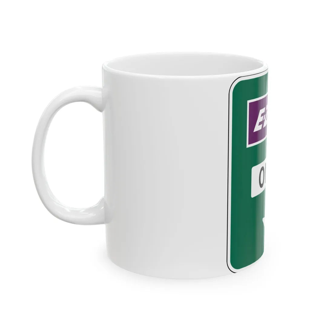 Conventional Toll Plaza Advance Sign 1 (New Jersey) (Road Sign) White Coffee Mug - Go Mug Yourself