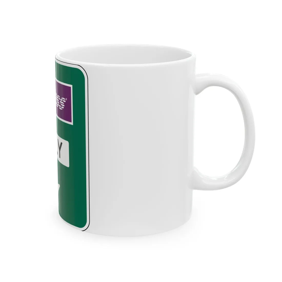 Conventional Toll Plaza Advance Sign 1 (New Jersey) (Road Sign) White Coffee Mug - Go Mug Yourself