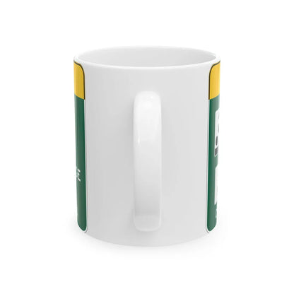 Conventional Toll Plaza Advance Sign 2 (New Jersey) (Road Sign) White Coffee Mug - Go Mug Yourself