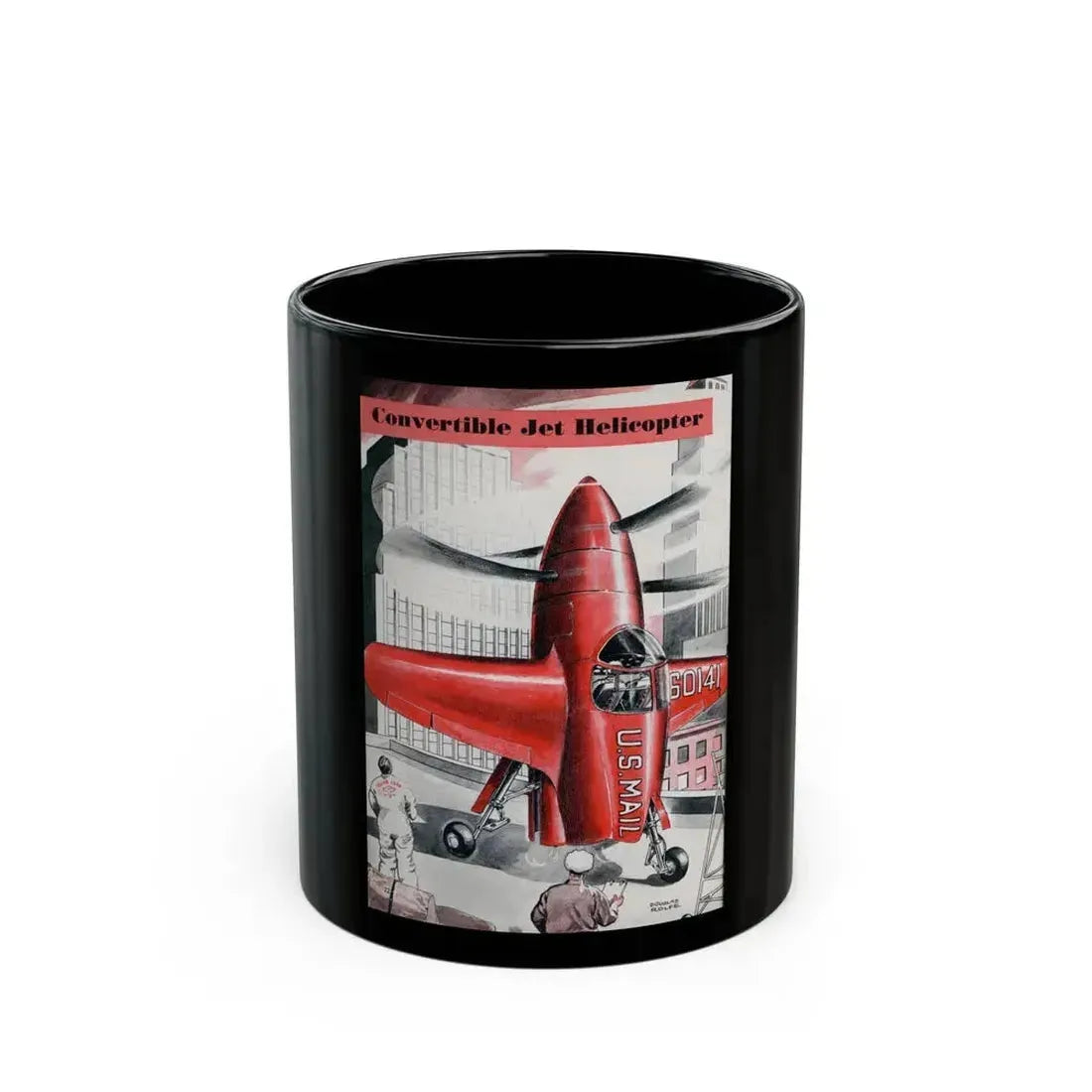 Convertible Jet Helicopter, 1948 - Black Coffee Mug 11oz - Go Mug Yourself