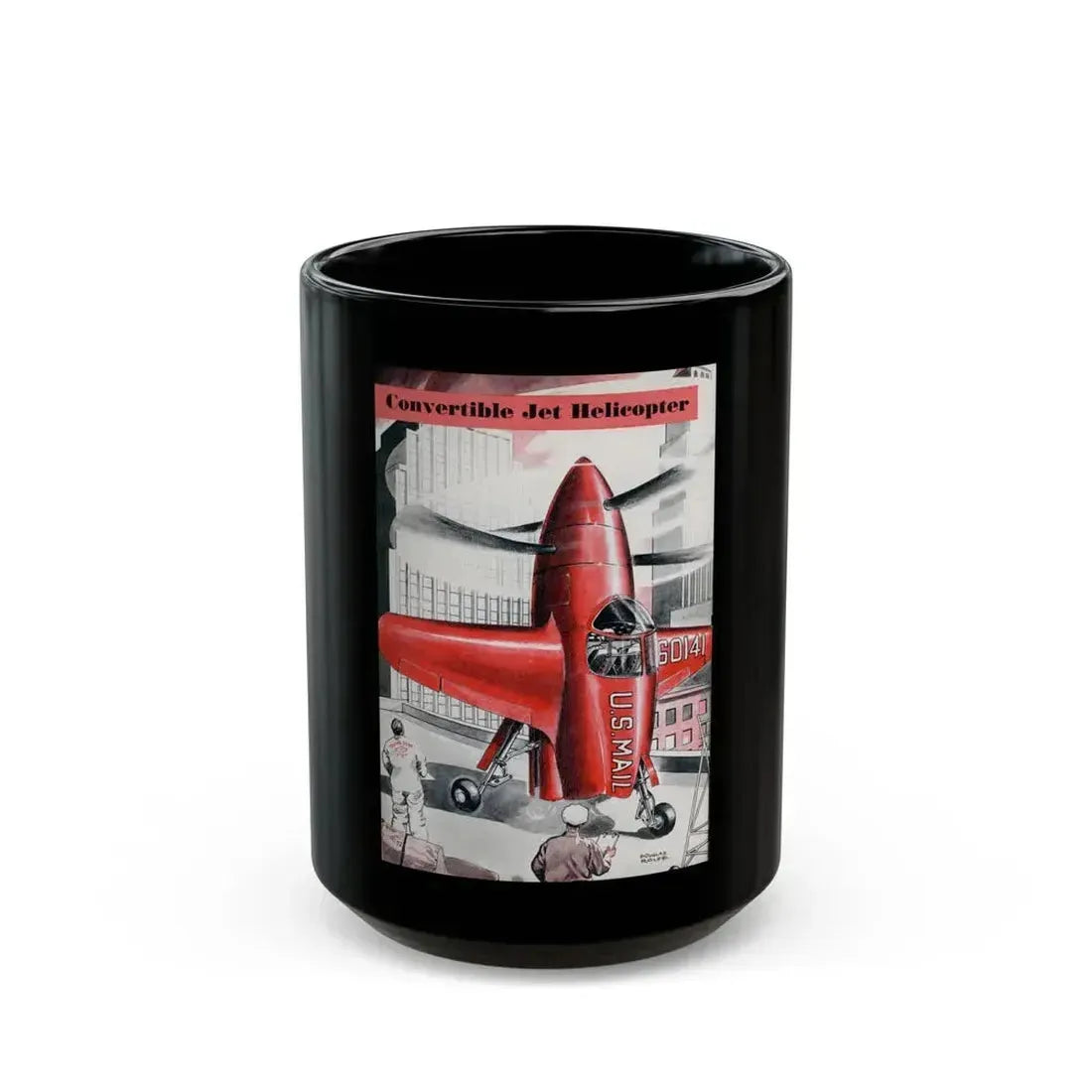 Convertible Jet Helicopter, 1948 - Black Coffee Mug 15oz - Go Mug Yourself