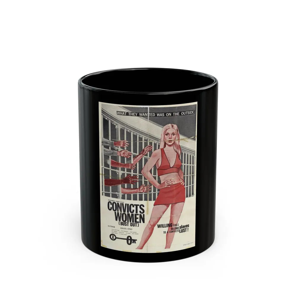 CONVICTS WOMEN 1974 Movie Poster - Black Coffee Mug-11oz-Go Mug Yourself