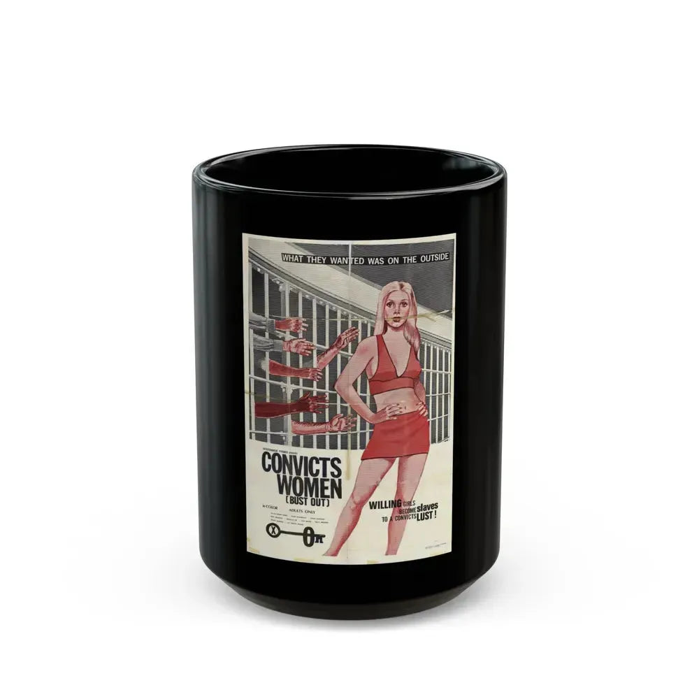 CONVICTS WOMEN 1974 Movie Poster - Black Coffee Mug 15oz - Go Mug Yourself