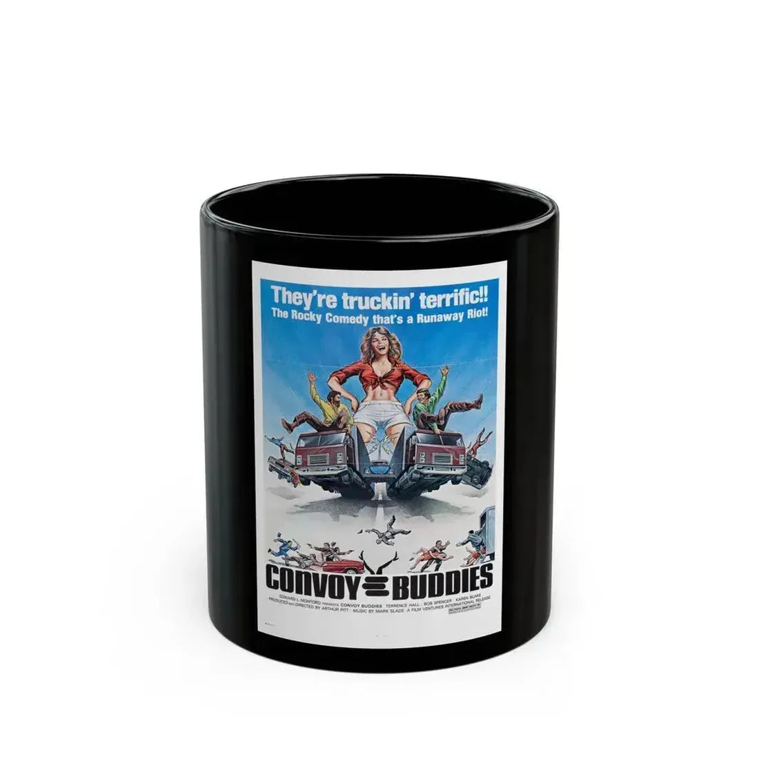 CONVOY BUDDIES 1975 Movie Poster - Black Coffee Mug 11oz - Go Mug Yourself