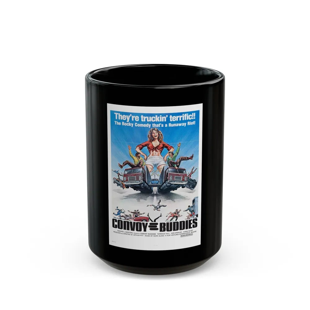 CONVOY BUDDIES 1975 Movie Poster - Black Coffee Mug-15oz-Go Mug Yourself