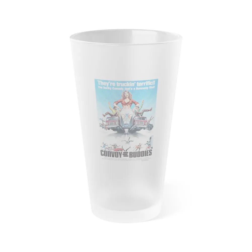 CONVOY BUDDIES 1975 Movie Poster - Frosted Pint Glass 16oz-16oz-Frosted-Go Mug Yourself