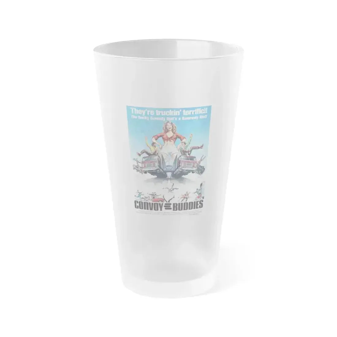 CONVOY BUDDIES 1975 Movie Poster - Frosted Pint Glass 16oz 16oz Frosted - Go Mug Yourself