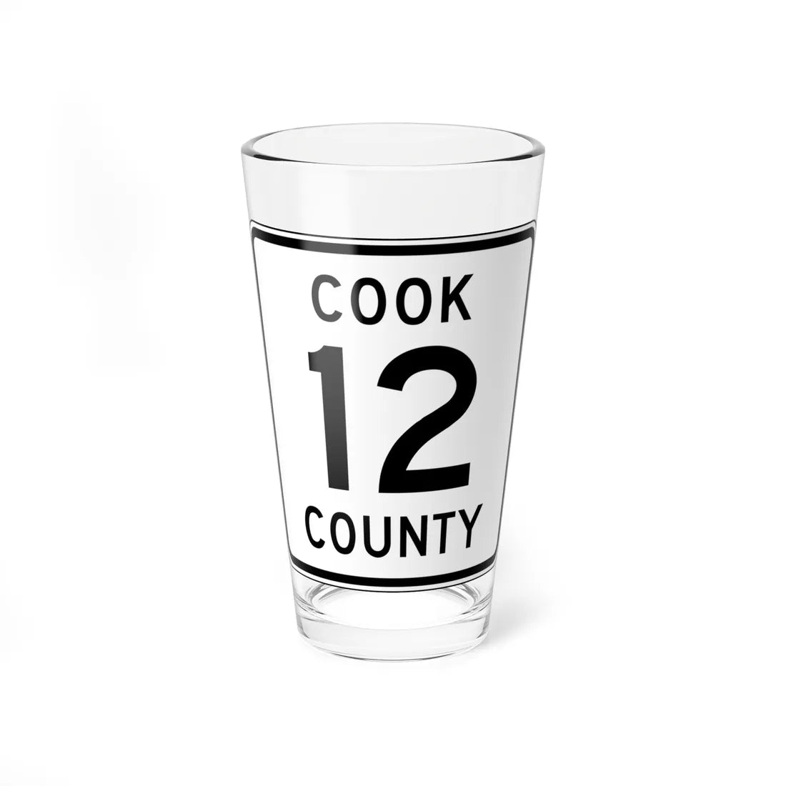Cook County 12 MN (Minnesota) (Road Sign) Pint Glass 16oz 16oz - Go Mug Yourself