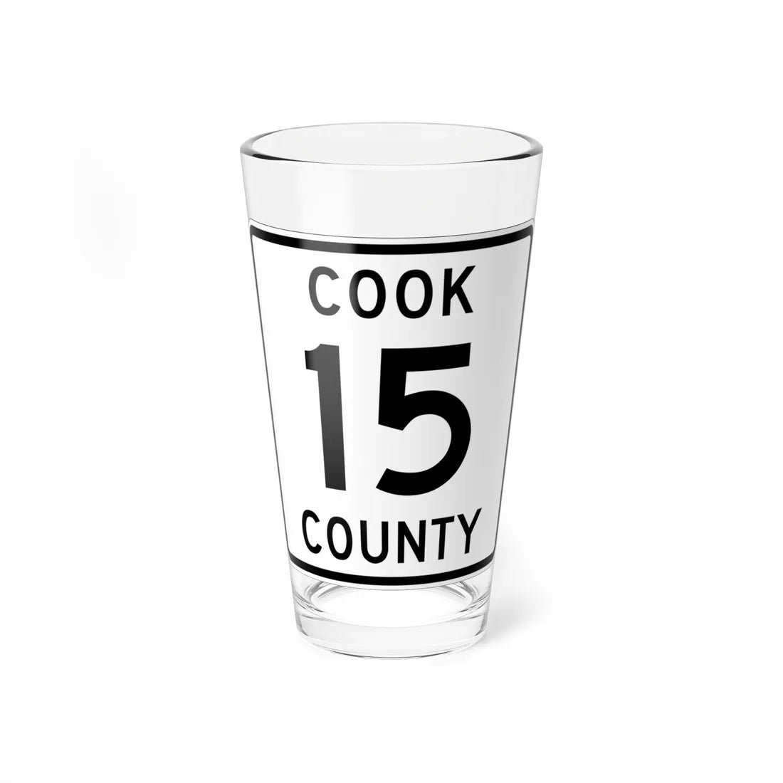 Cook County 15 MN (Minnesota) (Road Sign) Pint Glass 16oz 16oz - Go Mug Yourself