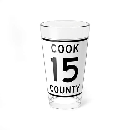 Cook County 15 MN (Minnesota) (Road Sign) Pint Glass 16oz 16oz - Go Mug Yourself