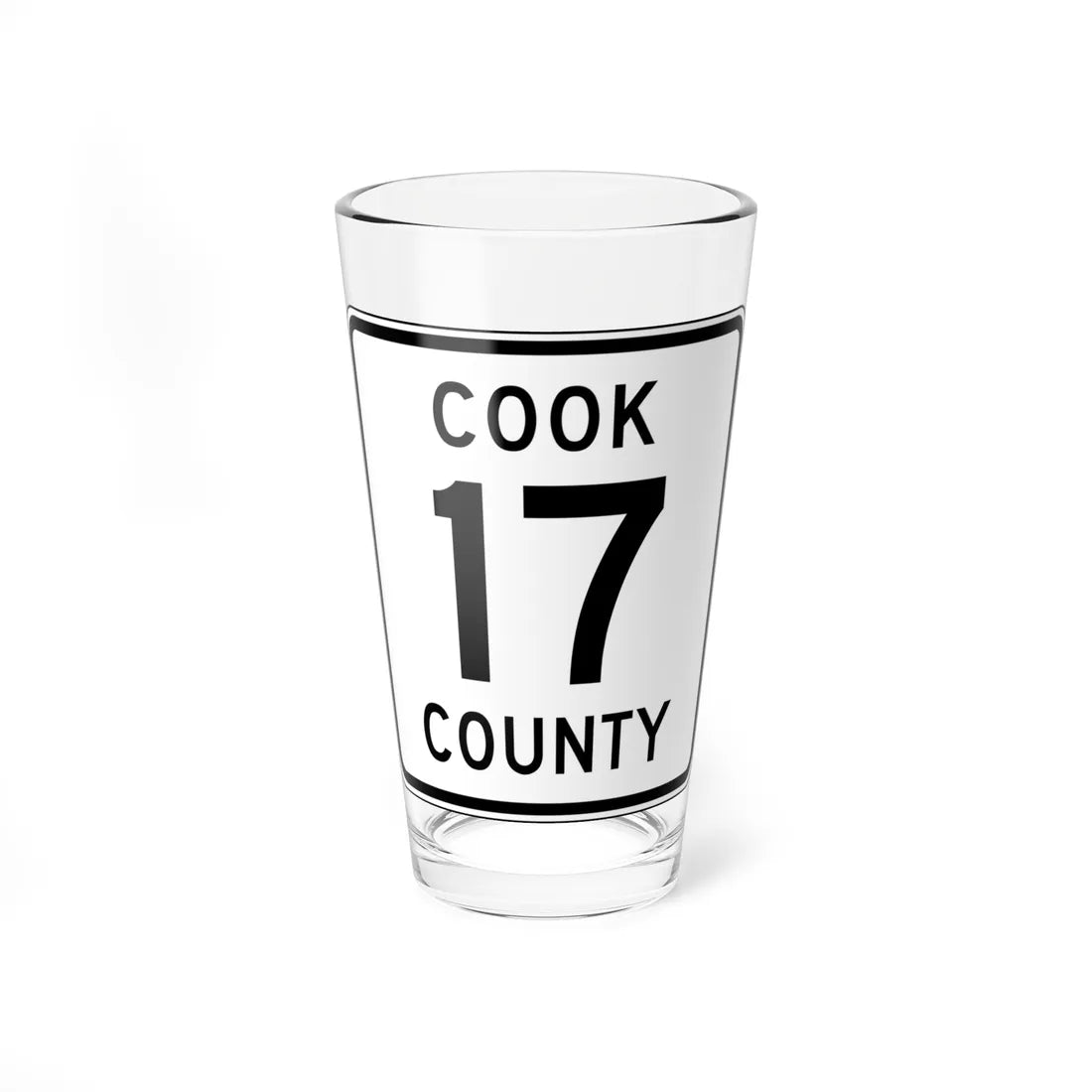 Cook County 17 MN (Minnesota) (Road Sign) Pint Glass 16oz 16oz - Go Mug Yourself