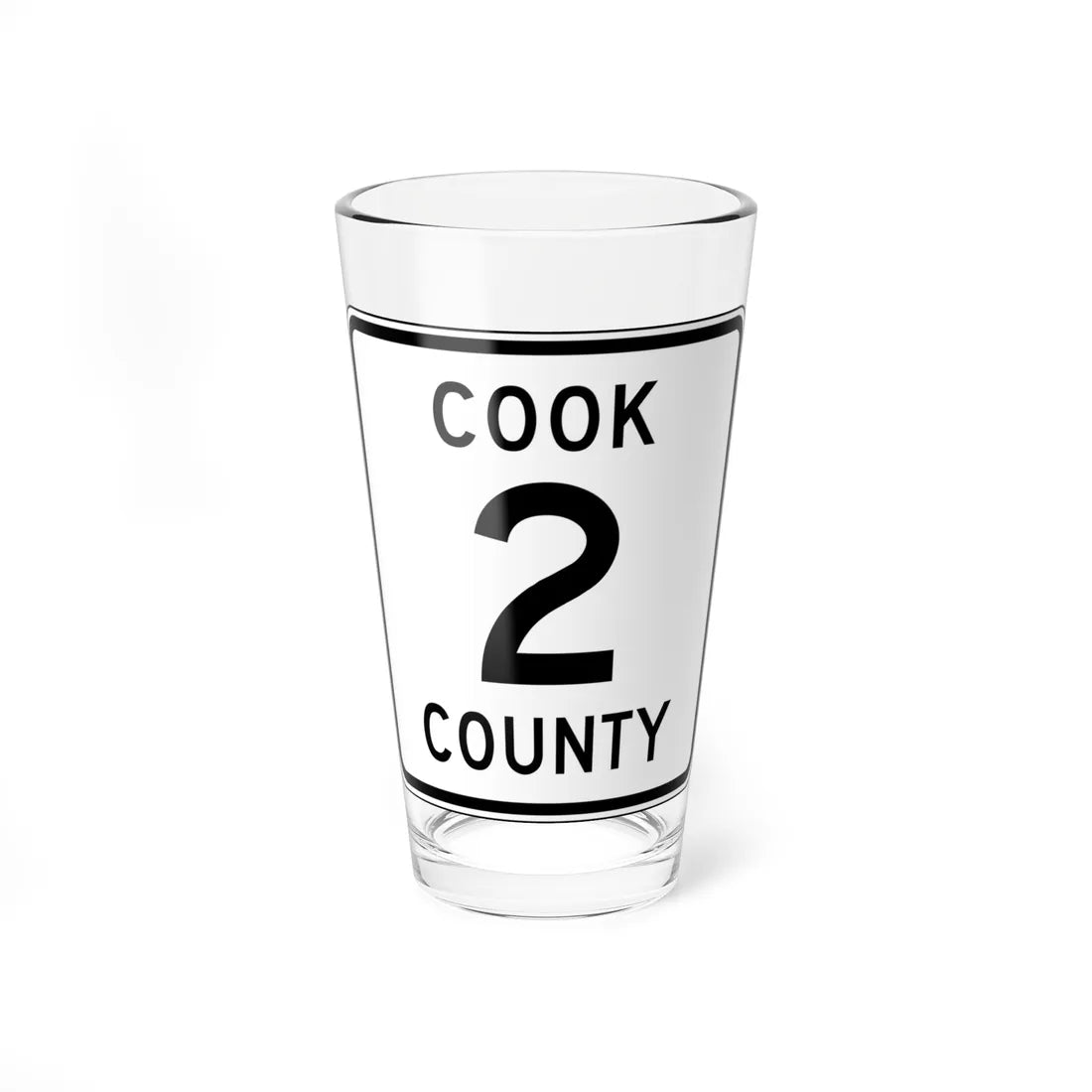 Cook County 2 MN (Minnesota) (Road Sign) Pint Glass 16oz 16oz - Go Mug Yourself