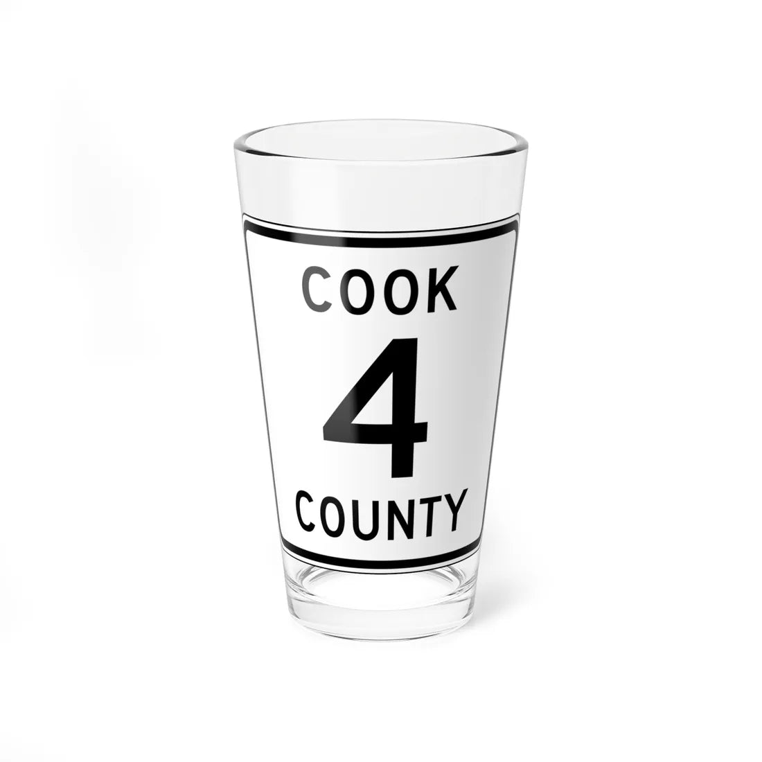 Cook County 4 MN (Minnesota) (Road Sign) Pint Glass 16oz 16oz - Go Mug Yourself