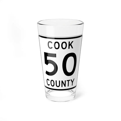Cook County 50 MN (Minnesota) (Road Sign) Pint Glass 16oz 16oz - Go Mug Yourself
