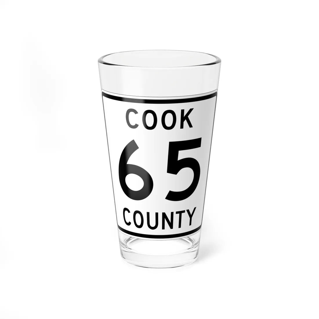Cook County 65 MN (Minnesota) (Road Sign) Pint Glass 16oz 16oz - Go Mug Yourself