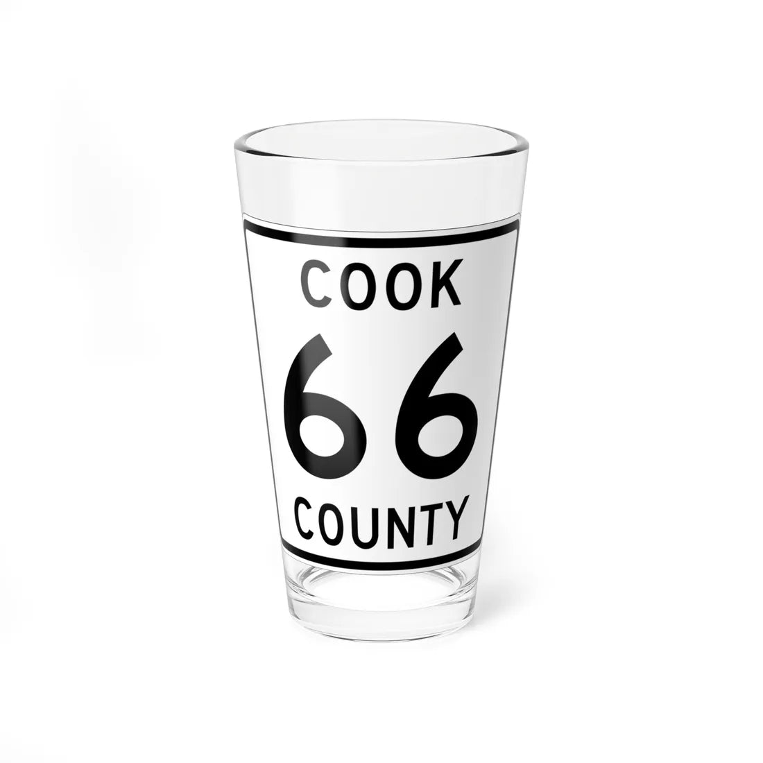 Cook County 66 MN (Minnesota) (Road Sign) Pint Glass 16oz 16oz - Go Mug Yourself