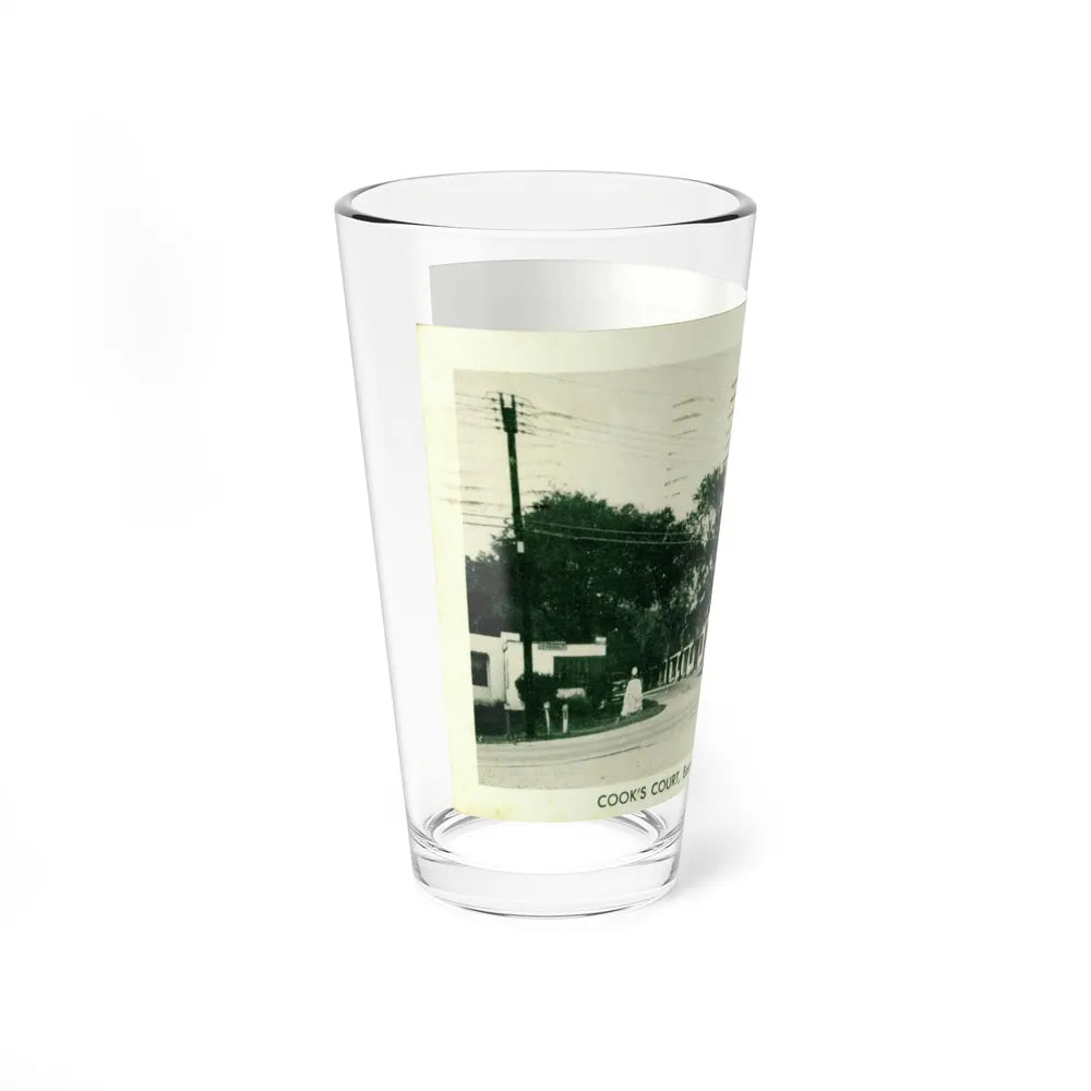 Cooks Court East of Tulsa on U S Highway 66 (Greeting Postcards) Pint Glass 16oz-Go Mug Yourself