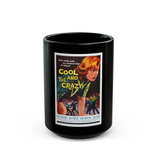 COOL AND THE CRAZY 1958 Movie Poster - Black Coffee Mug 15oz - Go Mug Yourself