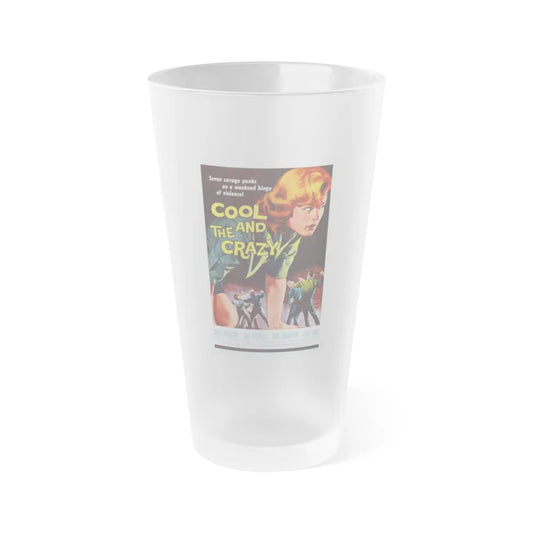 COOL AND THE CRAZY 1958 Movie Poster - Frosted Pint Glass 16oz-16oz-Frosted-Go Mug Yourself