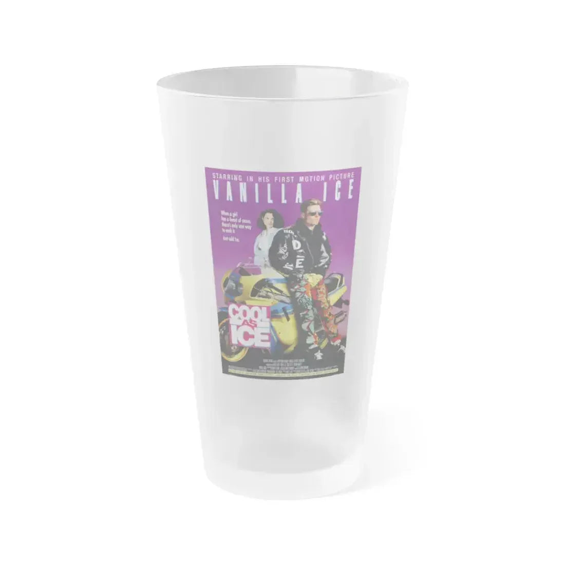 COOL AS ICE 1991 Movie Poster - Frosted Pint Glass 16oz 16oz Frosted - Go Mug Yourself