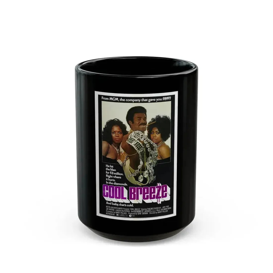 COOL BREEZE 1972 Movie Poster - Black Coffee Mug 15oz - Go Mug Yourself