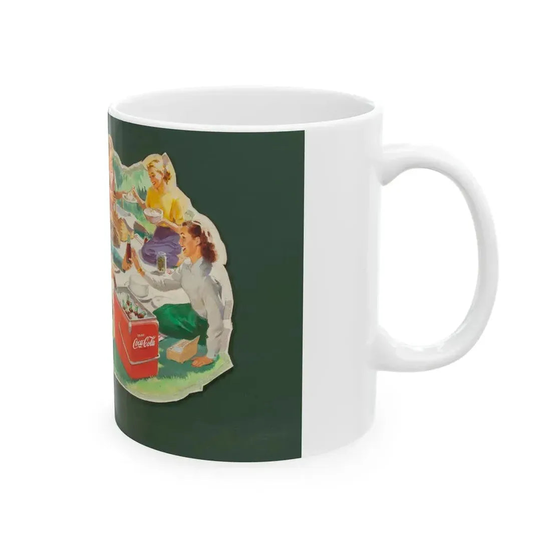 Cooler Picnic, Coca-Cola advertisement piece - White Coffee Mug - Go Mug Yourself