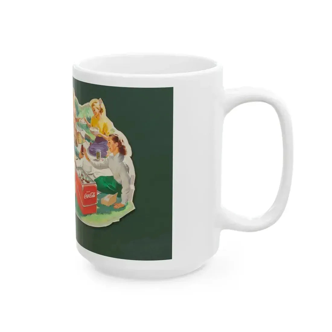 Cooler Picnic, Coca-Cola advertisement piece - White Coffee Mug - Go Mug Yourself